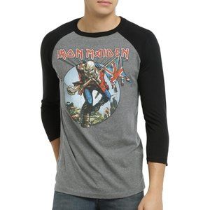 Iron Maiden Trooper Raglan  metal rock Official T-Shirt 3/4 sleeve 3XL NWT